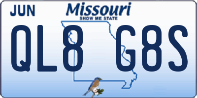 MO license plate QL8G8S