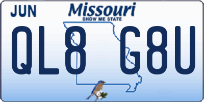 MO license plate QL8G8U