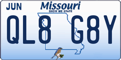 MO license plate QL8G8Y