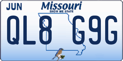 MO license plate QL8G9G