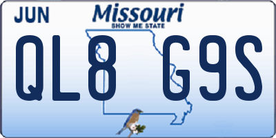 MO license plate QL8G9S