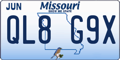 MO license plate QL8G9X