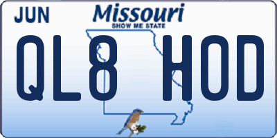 MO license plate QL8H0D