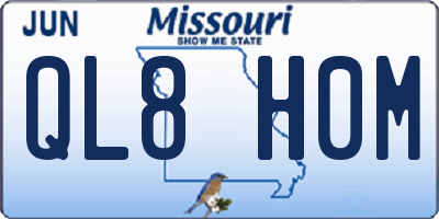 MO license plate QL8H0M