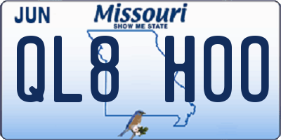 MO license plate QL8H0O