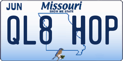 MO license plate QL8H0P