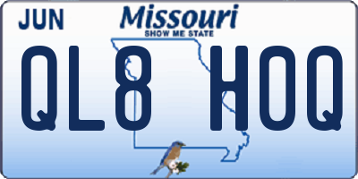 MO license plate QL8H0Q