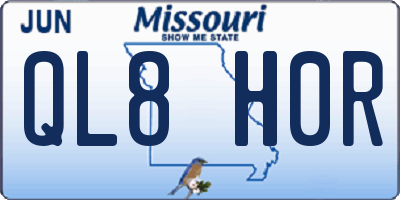 MO license plate QL8H0R