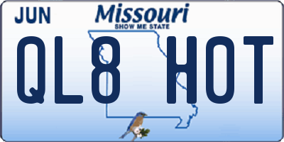MO license plate QL8H0T