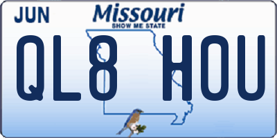 MO license plate QL8H0U