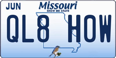 MO license plate QL8H0W