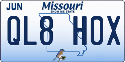 MO license plate QL8H0X