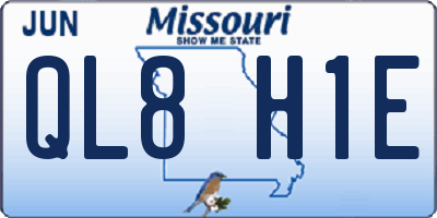 MO license plate QL8H1E