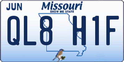 MO license plate QL8H1F