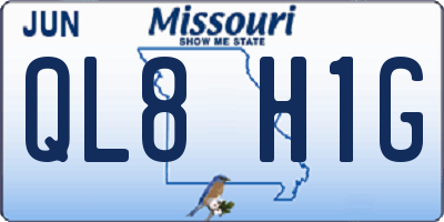 MO license plate QL8H1G