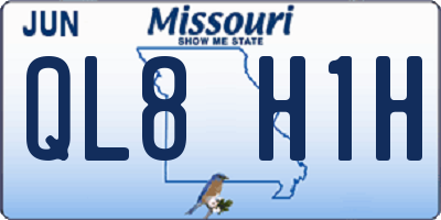 MO license plate QL8H1H