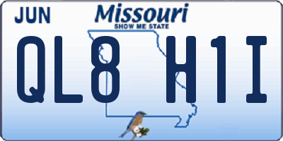 MO license plate QL8H1I