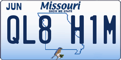 MO license plate QL8H1M