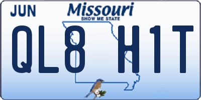 MO license plate QL8H1T