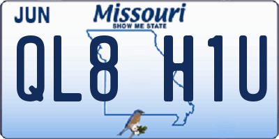MO license plate QL8H1U