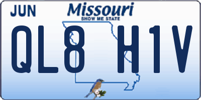 MO license plate QL8H1V