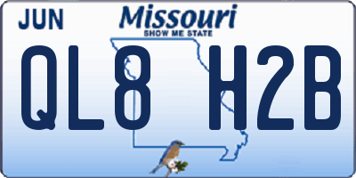 MO license plate QL8H2B