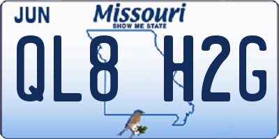 MO license plate QL8H2G