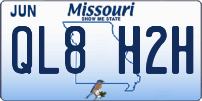 MO license plate QL8H2H