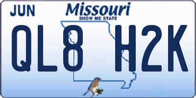 MO license plate QL8H2K