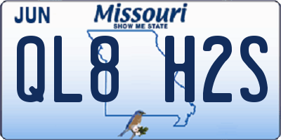 MO license plate QL8H2S
