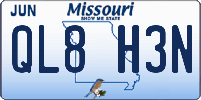 MO license plate QL8H3N