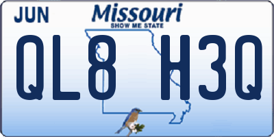 MO license plate QL8H3Q