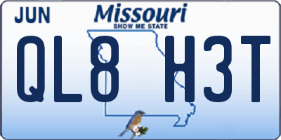 MO license plate QL8H3T