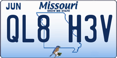 MO license plate QL8H3V