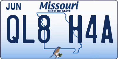 MO license plate QL8H4A