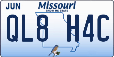MO license plate QL8H4C