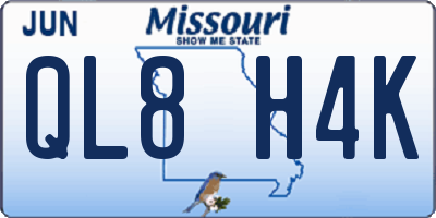 MO license plate QL8H4K