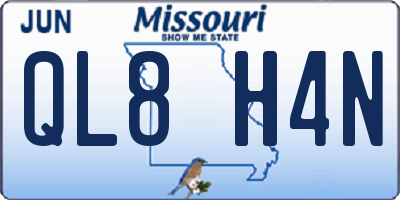 MO license plate QL8H4N