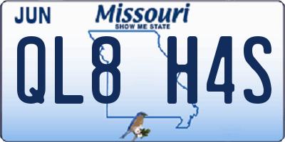 MO license plate QL8H4S