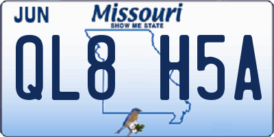 MO license plate QL8H5A