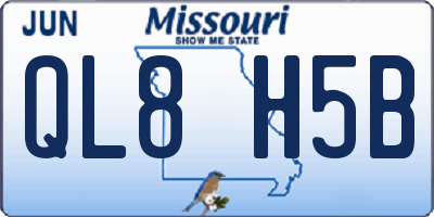 MO license plate QL8H5B