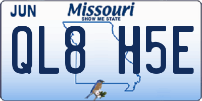 MO license plate QL8H5E