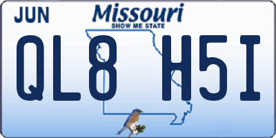 MO license plate QL8H5I