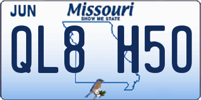 MO license plate QL8H5O