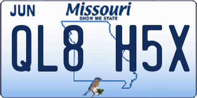 MO license plate QL8H5X