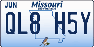 MO license plate QL8H5Y