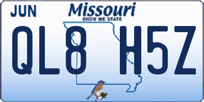 MO license plate QL8H5Z