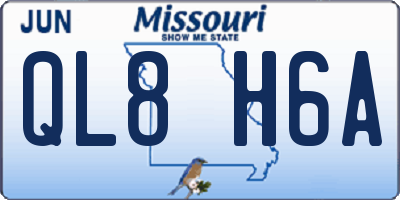 MO license plate QL8H6A