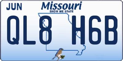 MO license plate QL8H6B