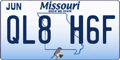 MO license plate QL8H6F